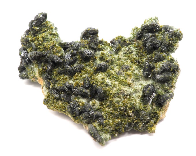Epidote 110mm x 80mm (164 grams). Ethically sourced and fair trade mineral.