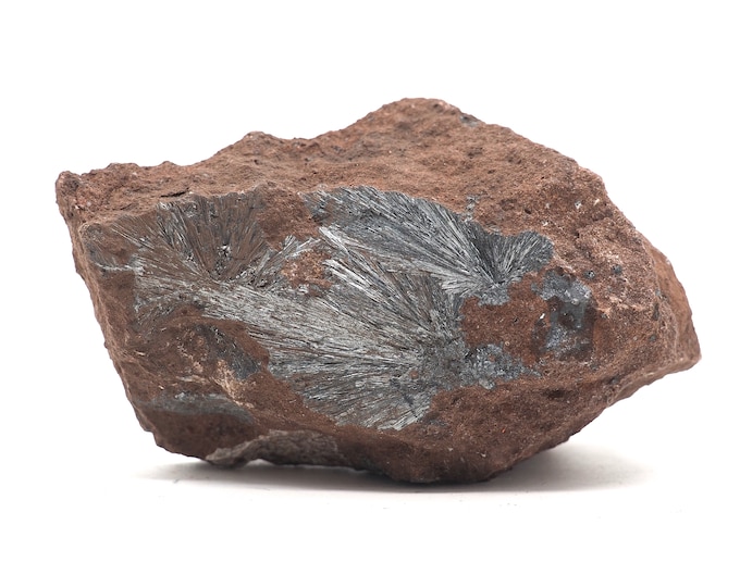 Stibine (Pyrolusite stibnite) 100mm x 55mm (256 grams) Fair trade crystals and minerals. Ethically sourced.