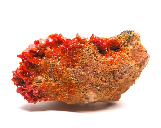 Vanadinite Crystals on matrix 75 mm x 40 mm (109 grams)