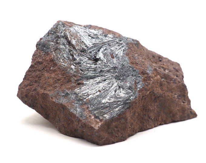 Stibine (Pyrolusite stibnite) 90mm x 75mm (283 grams) Fair trade crystals and minerals. Ethically sourced.