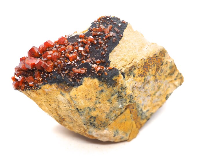 Vanadinite Crystals on matrix 70 mm x 70 mm x 35 mm (252 grams)