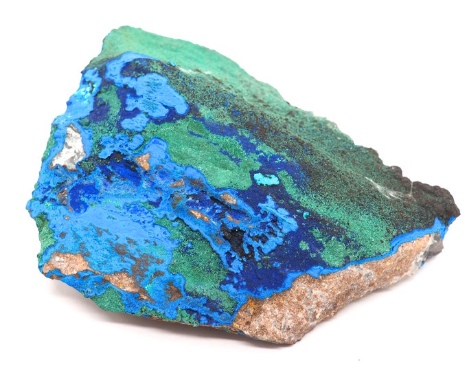 Malachite azurite quartz 120mm x 100mm (377 grams)