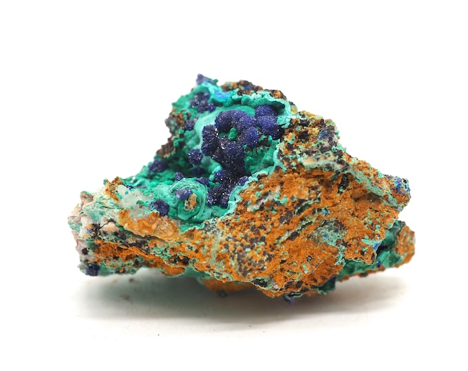 Azurite crystals Malachite chrysocolla 40mm x 25mm (23 grams). Ethically sourced and fair trade mineral.