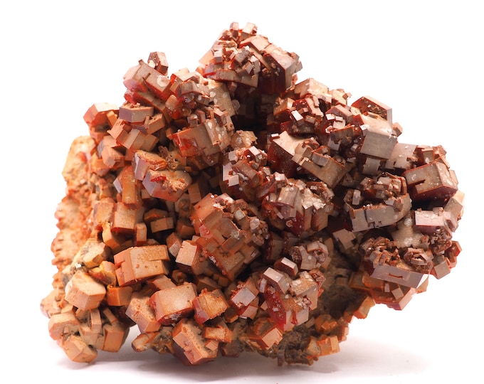 Vanadinite 120mm x 90mm (821 grams). Pure Vanadinite bunches. Ethically sourced and fair trade mineral. Rare, special unique find!!
