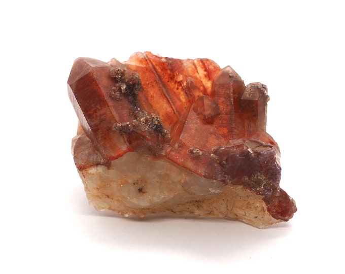 Rock crystal kluster with hematite layer 60mm x 35mm - 40 grams