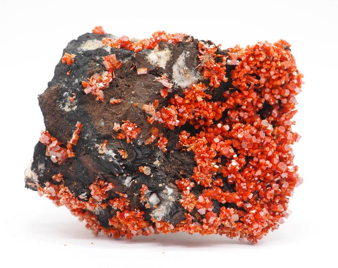 Vanadinite 95mm x 70mm 371g. Unusual crystal formation. Ethically sourced fair trade mineral. Pure energy, direct from the miner.