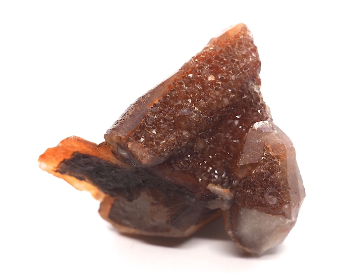 Rock crystal points with a hematite layer 50mm x 40mm - 30 grams