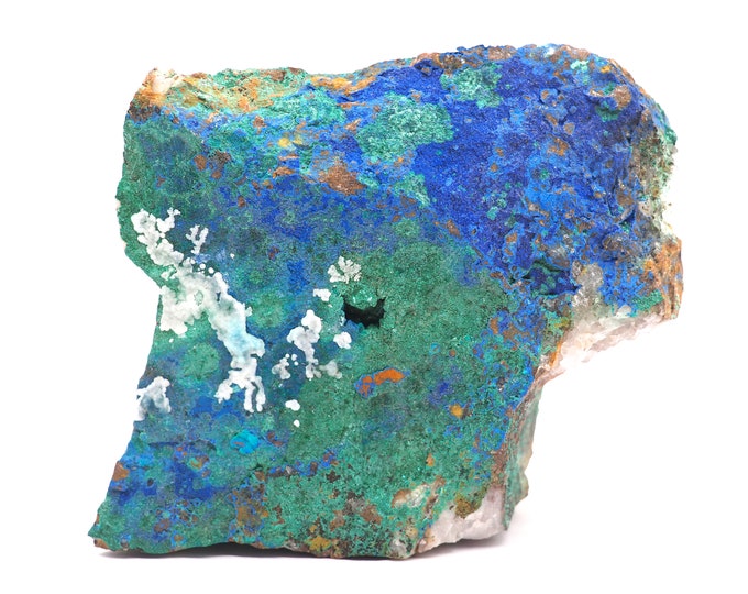 Malachite azurite quartz 85mm x 75mm (312 grams)