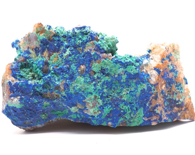 Malachite Azurite and Quartz 110mm x 60mm (302 grams)