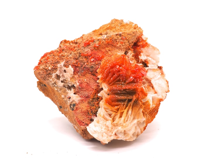 Vanadinite Barite 75mm x 75mm (187 grams) Ethically sourced and fair trade mineral.