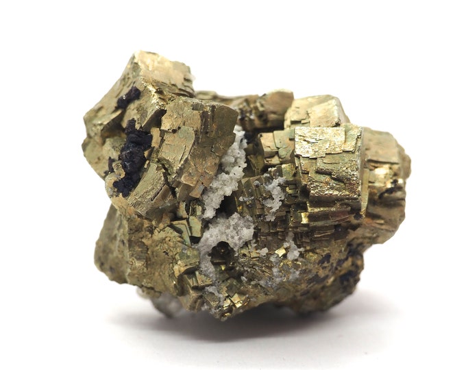 Pyrite with quartz 50mm x 35mm (119 grams) Ethically sourced and fair trade mineral.