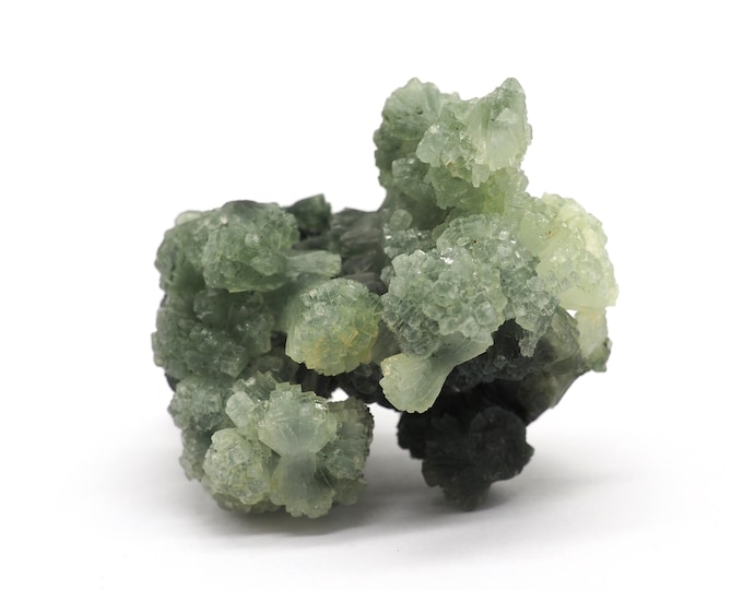 Prehnite Epidote 45 mm x 40 mm (38 grams). Grape crystallized from Morocco. Ethically sourced and fair trade mineral. Good quality.