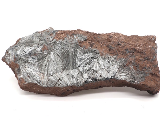 Stibine (Pyrolusite stibnite) 200mm x 95mm (1059 grams) Fair trade crystals and minerals. Ethically sourced.