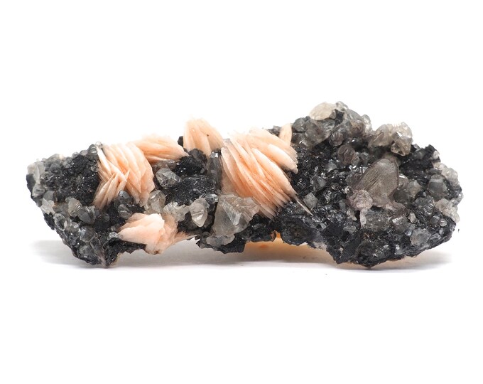 Cerussite Barite Galenite 75mm x 30mm - 49 grams. Ethically sourced and fair trade mineral from Morocco. Pure energy. Colorful.