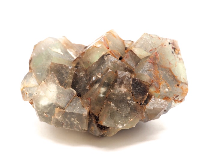 Fluorite cluster 70mm x 50mm (218 grams). Ethically sourced and fair trade mineral.