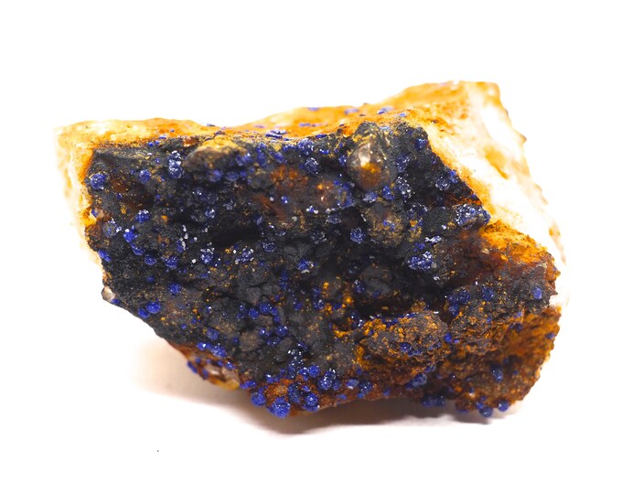 Beautiful deep blue Azurite crystals on matrix 60mm x 55mm x (144 grams)