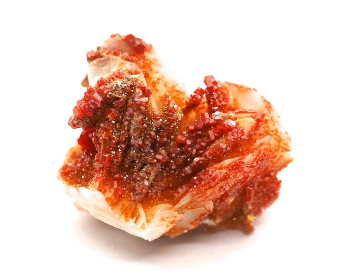 Vanadinite crystals on barite 40mm x 35mm (50 grams)