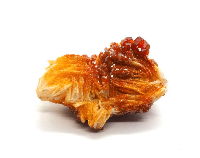 Vanadinite crystals on barite 45mm x 30mm (35 grams)