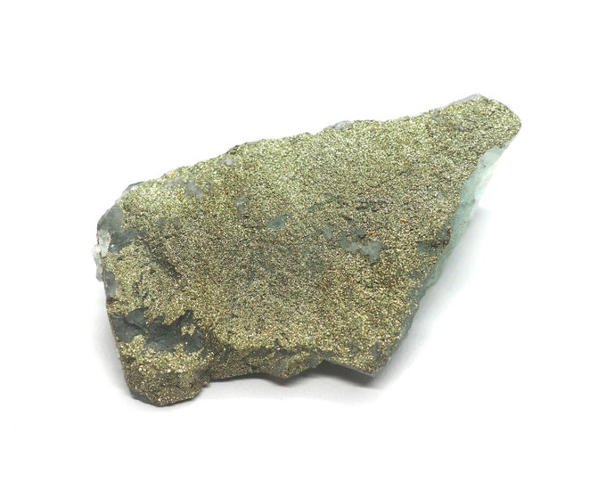 Pyrite on fluorite 50 mm x 30 mm (25 grams)