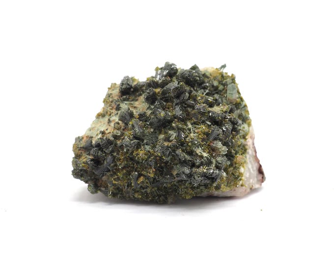 Epidote with rock crystal 45mm x 30mm (36gram). Good quality. Ethically sourced and fair trade mineral. Special find. Pure energy