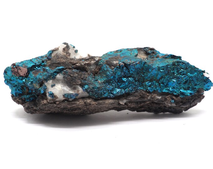 Bornite with quartz 95mm x 35mm (113 grams). Ethically sourced and fair trade mineral. Pure energy. Beautiful quality. Bornite from Morocco.