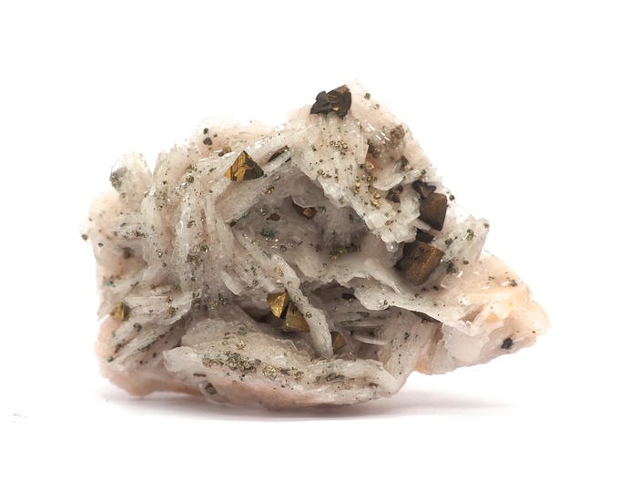 Barite with Pyrite 50mm x 35mm (36 grams). Fair trade crystals and minerals. Ethically sourced. Special find. Beautiful pure quality