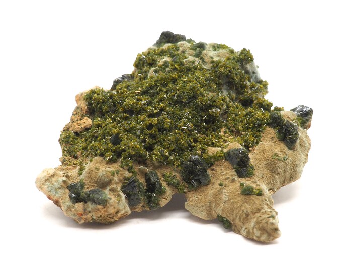 Epidote 85mm x 80mm (99 grams). Ethically sourced and fair trade mineral.