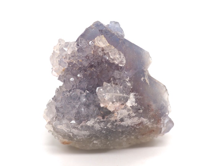 Fluorite with rock crystal 40mm x 40mm (55 grams). Fair trade crystals and minerals. Ethically sourced.