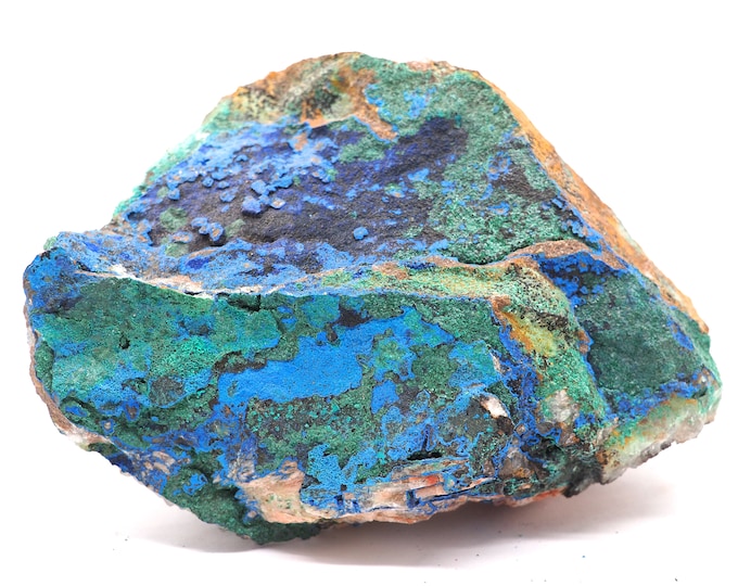 Malachite azurite quartz barite 120mm x 85mm (501 grams)