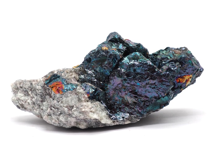 Bornite 75mm x 35mm (114 grams). Ethically sourced and fair trade mineral. Pure energy. Beautiful quality. Colorful Bornite from Morocco.