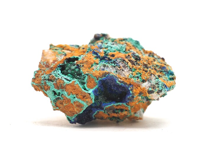 Azurite crystals Malachite chrysocolla 40mm x 25mm (19 grams). Ethically sourced and fair trade mineral.