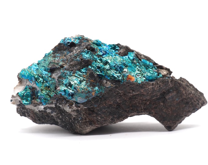 Bornite with quartz 90mm x 40mm (110 grams). Ethically sourced and fair trade mineral. Pure energy. Beautiful quality. Bornite from Morocco.