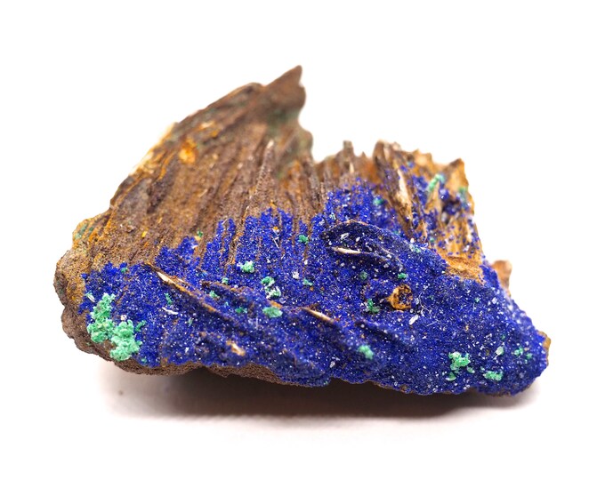 Beautiful deep blue Azurite crystals on barite 50mm x 40mm x (44 grams)