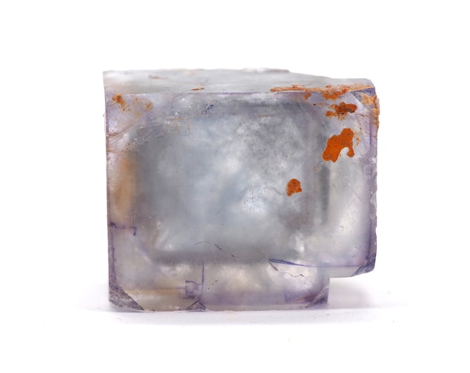 Fluorite 30mm x 25mm (46grams). Special find. Clear cube. Pure energy. Ethically sourced and fair trade mineral. Fluorite Morocco