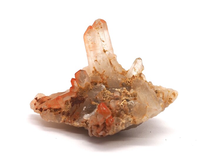 Rock crystal kluster with hematite layer 60mm x 40mm - 38 grams