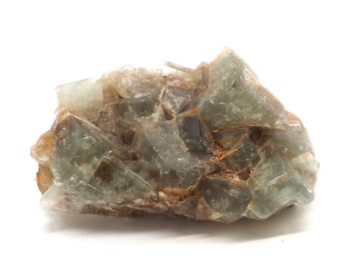 Fluorite cluster 70mm x 50mm (143 grams). Ethically sourced and fair trade mineral.