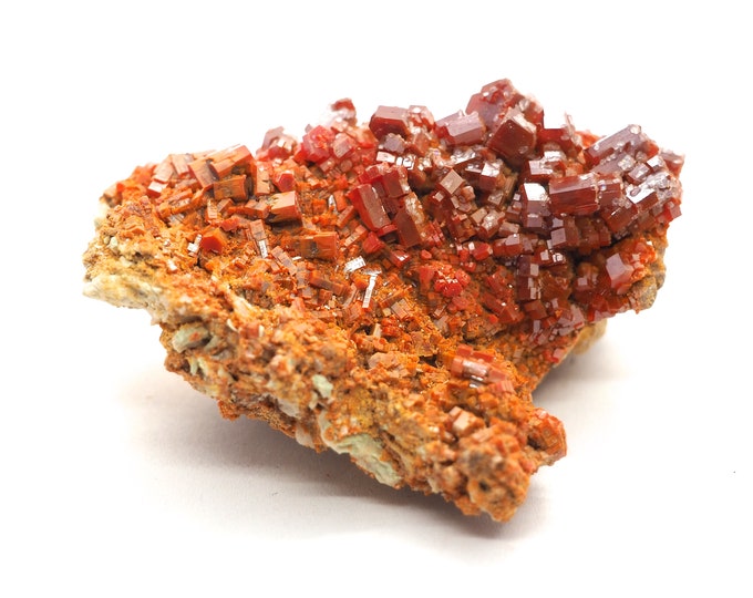 Vanadinite Crystals on matrix 65 mm x 50 mm (123 grams)