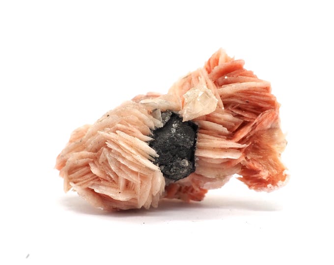 Cerussite Barite 50mm x 35mm - 39grams. Ethically sourced and fair trade mineral from Morocco. Pure energy. Colorful.