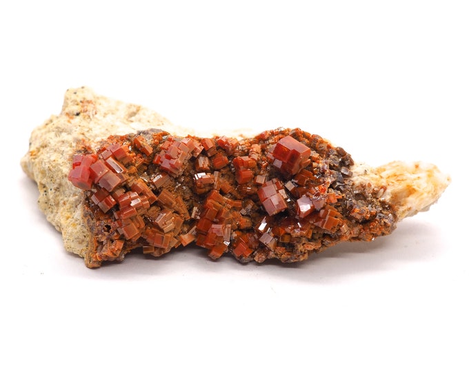 Vanadinite Crystals on matrix 85 mm x 45 mm (90 grams)
