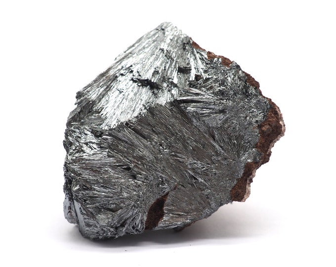 Stibine (Pyrolusite stibnite) 65mm x 50mm (178 grams). Ethically sourced and fair trade mineral.