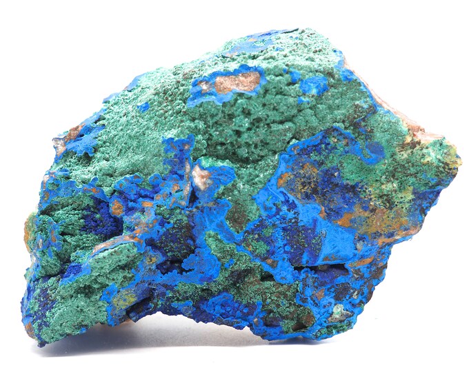 Malachite Azurite 140mm x 85mm (616 grams). Ethically sourced and fair trade mineral.