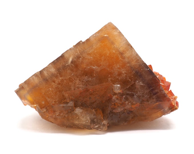 Fluorite with quartz 65mm x 40mm (111 grams). Ethically sourced and fair trade mineral. Clear fluorite. From mine to market.
