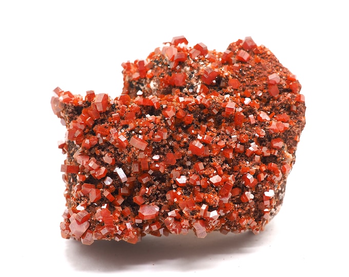 Vanadinite 80mm x 60mm (148 grams). Ethically sourced and fair trade mineral. Good quality.
