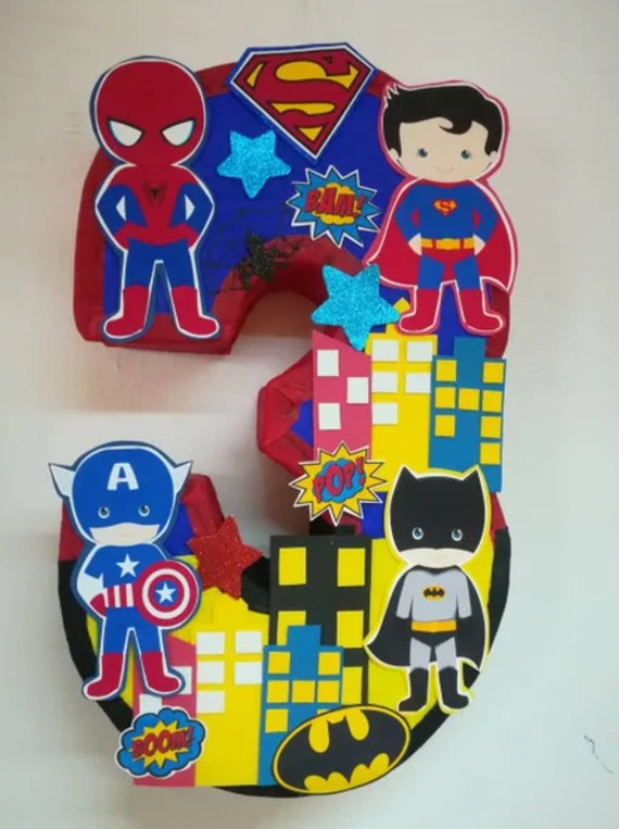 Superheroes pinata inspired superheroes party supplies superheroes party  super birthday pinatas superheroes birthday spiderman