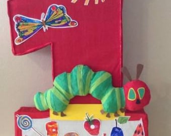 Big The hungry caterpillar pinata inspired the hungry caterpillar birthday party the hungry cater decorations caterpillar first birthday
