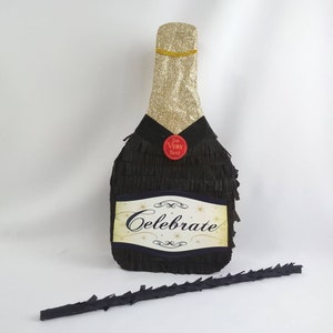 Champagne pinata, new year&#39;s eve pinata celebrate party bachelorette pinata small pinata celebrate party champagne party themed adult pinata
