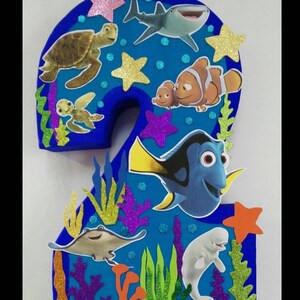 Dory number pinata birthday party