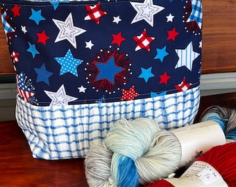Patriotic Medium Knitting project bag