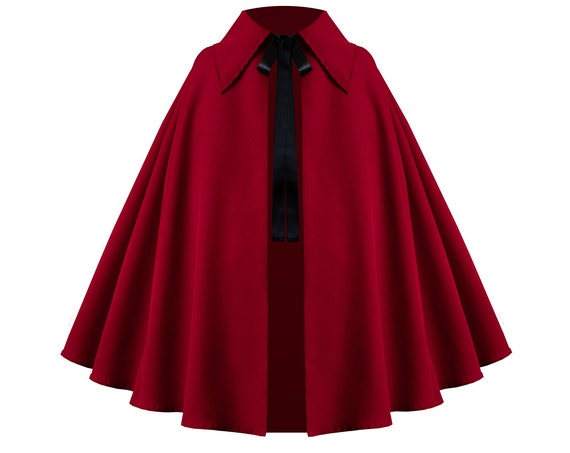 Men Women Gothic Steampunk Victorian Medieval Renaissance Larp Wizard Stage Theater Viking Ranger Western Pirate Collar Cape Capelet Cloak