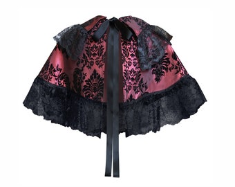 Steampunk Victorian Capelet Gothic Renaissance Collar Costume Medieval Stage Cosplay Civil War Lolita Theater Pattern Lace Short Cloak Cape